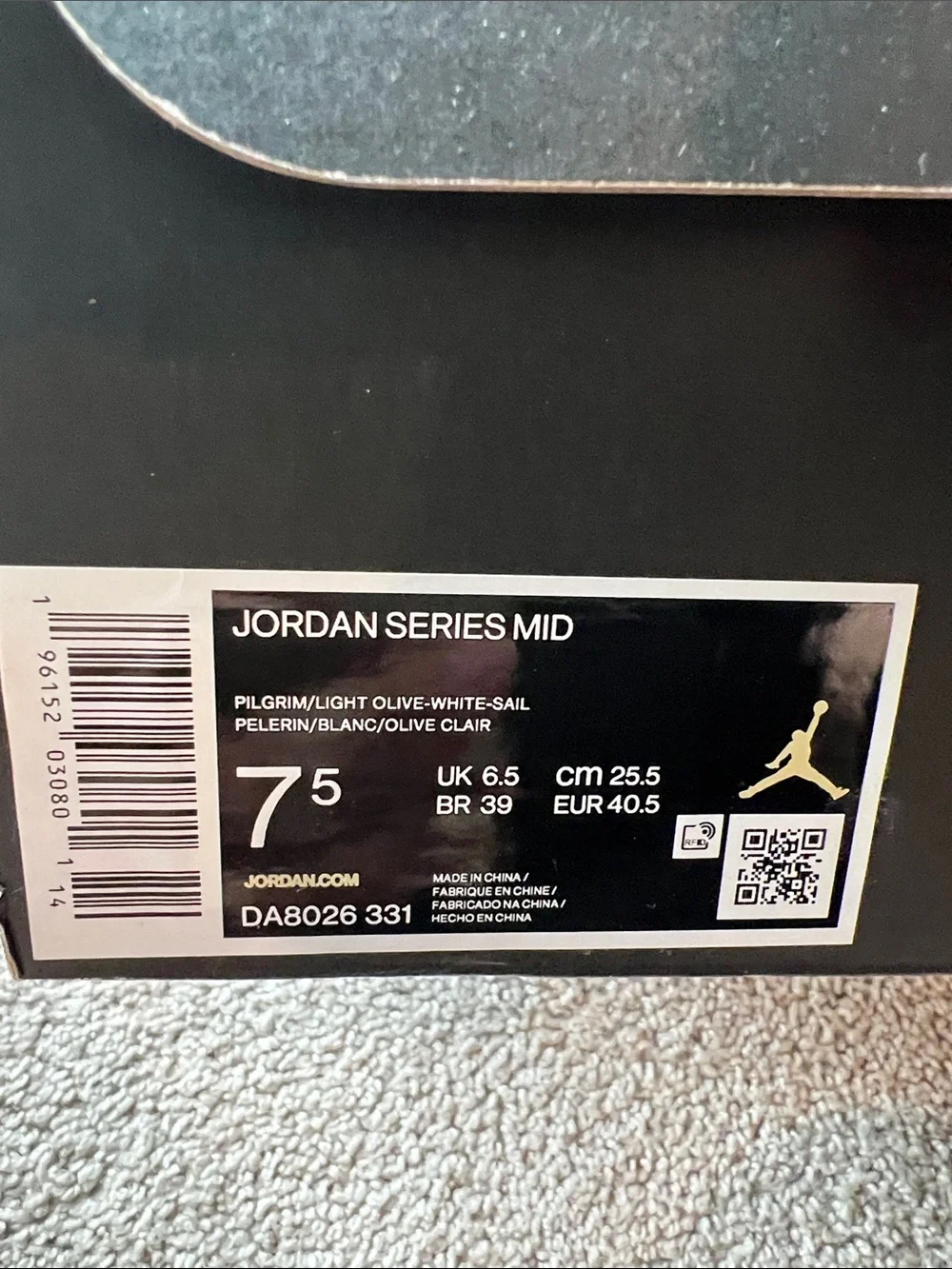 Jordan Men's Olive Green High-Top Sneakers with White Sole